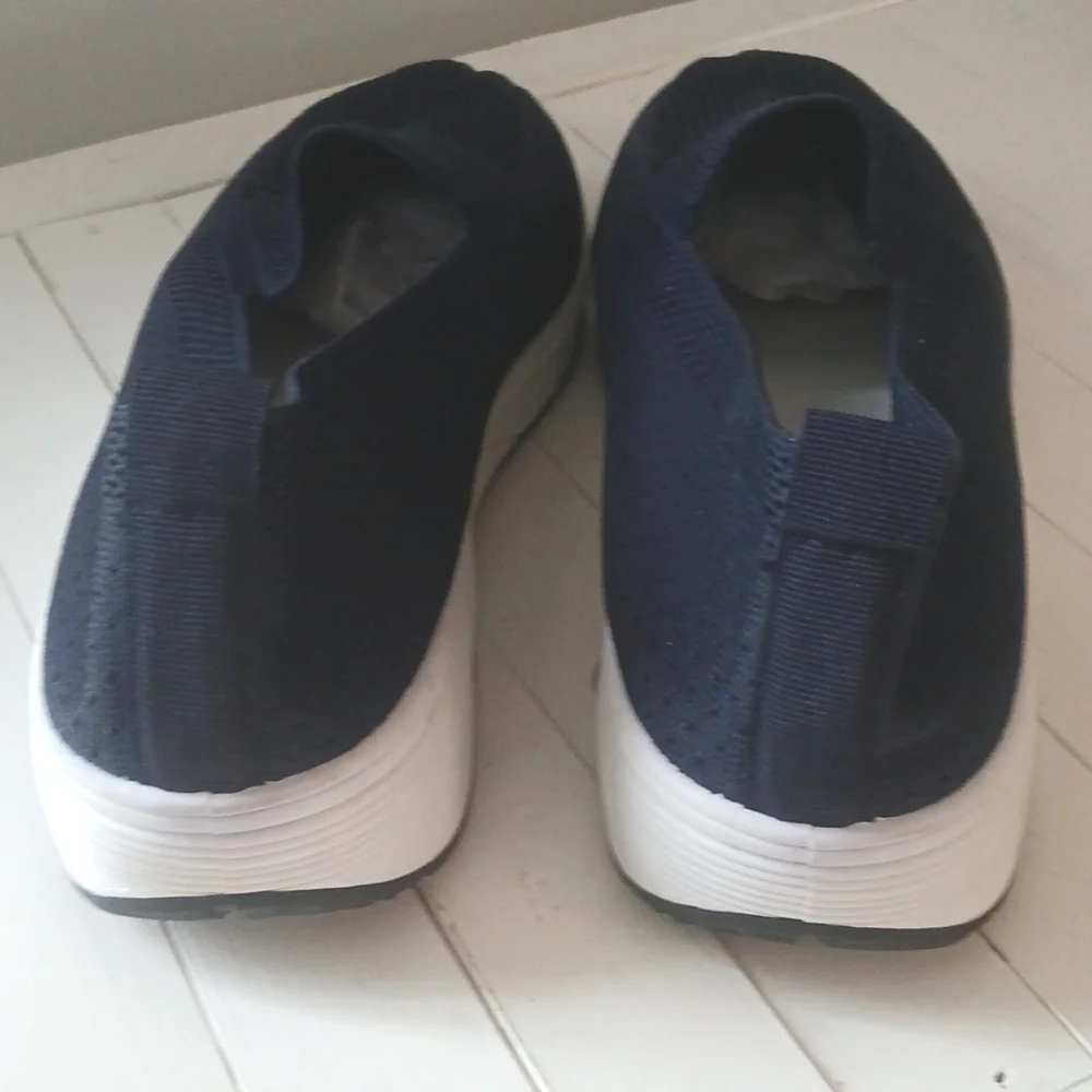 Womens Woven Shoes Size Eur 42/US 10-10.5 Navy & White - Picture 5 of 7